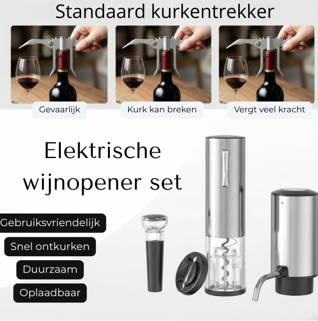VinoMaster Set - Open, schenk en bewaar wijn als een pro